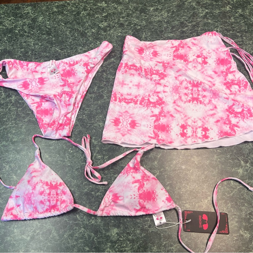 Pink Tie-Dye Bikini Set